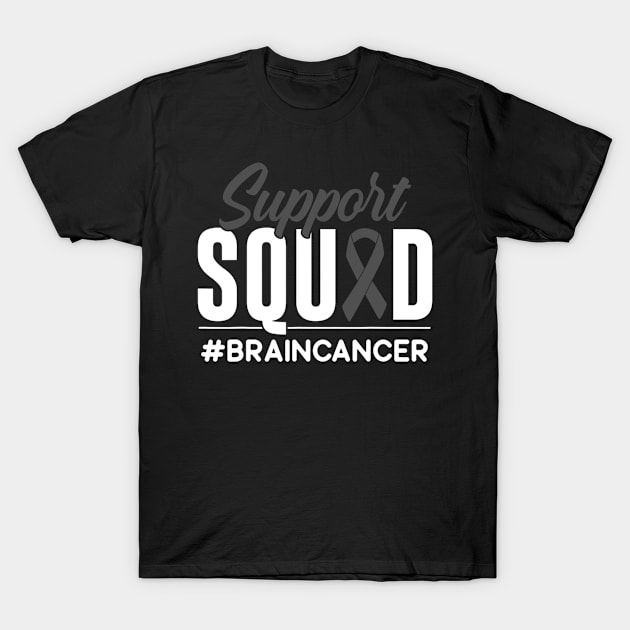 Support Squad Brain Cancer Awareness T-Shirt by kennethhibson